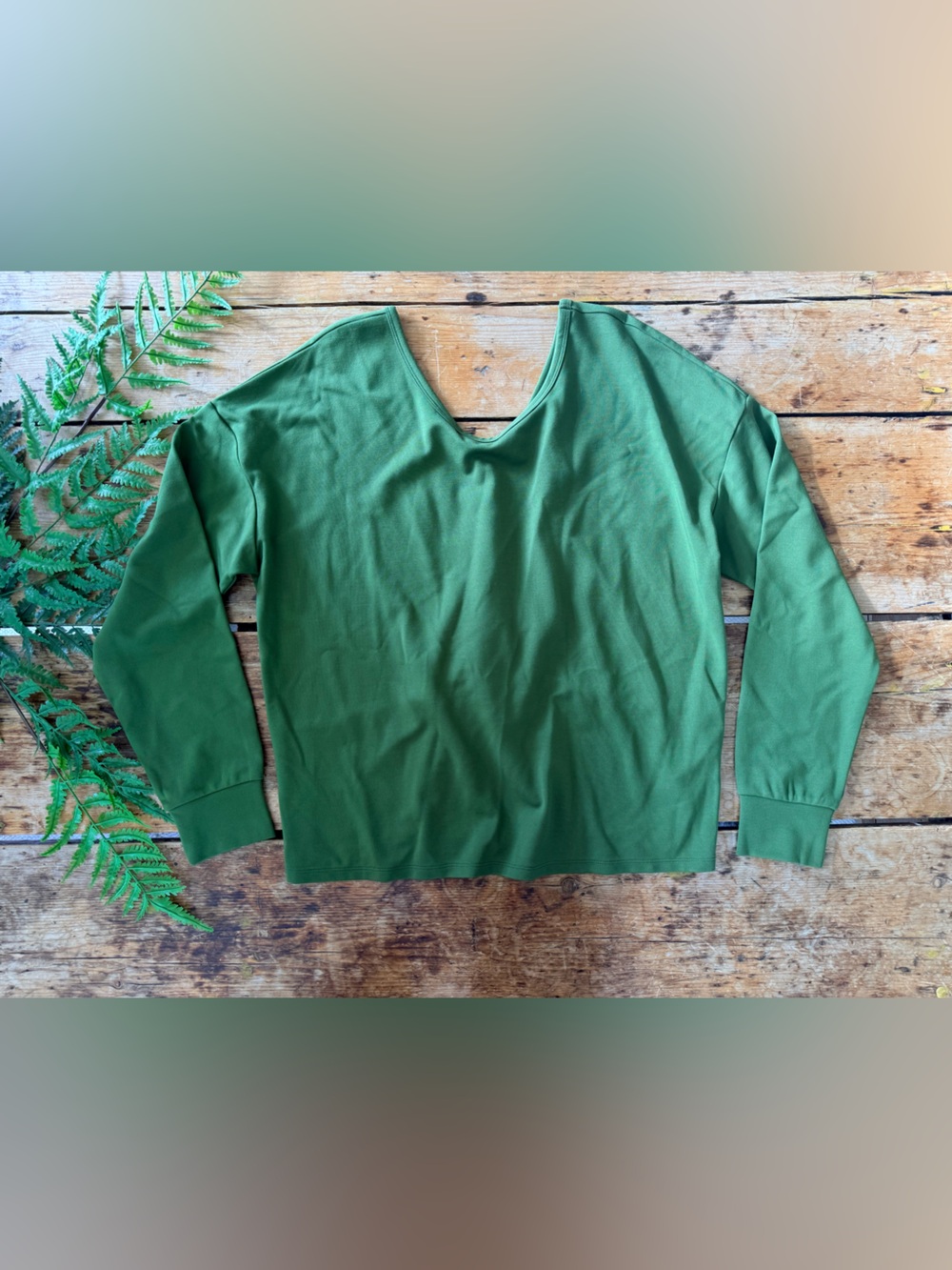 CAbi Green Long Sleeve Top